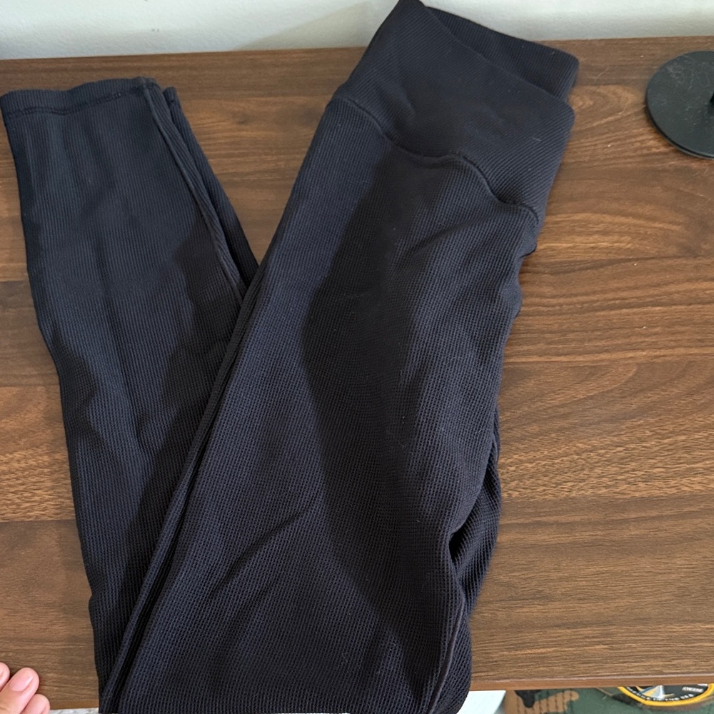 aerie Black Ribbed Leggings